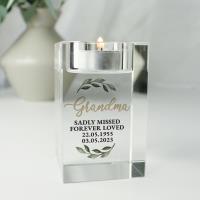 Personalised Botanical Memorial Glass Tealight Holder Extra Image 2 Preview